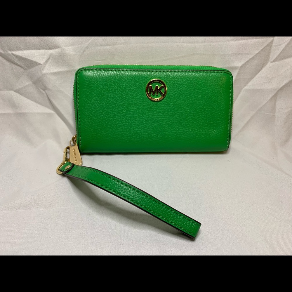 Green Michael Kors Wristlet